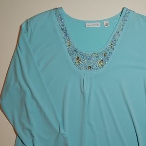 Susan Graver 3/4 length sleeve knit top